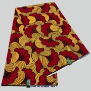 Red Dutch Wax Hollandaise Fabric | 100% Cotton African Textile