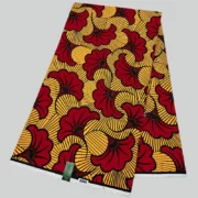 Red Dutch Wax Hollandaise Fabric | 100% Cotton African Textile 1