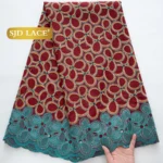 SJD LACE Swiss Voile African Cotton Lace Fabric 2025 High Quality 5 Yards Nigerian Cotton Lace for Sewing Women Party Dress 4460