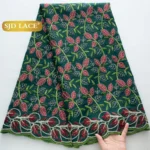 SJD LACE Swiss Voile African Cotton Lace Fabric 2025 High Quality 5 Yards Nigerian Cotton Lace for Sewing Women Party Dress 4460