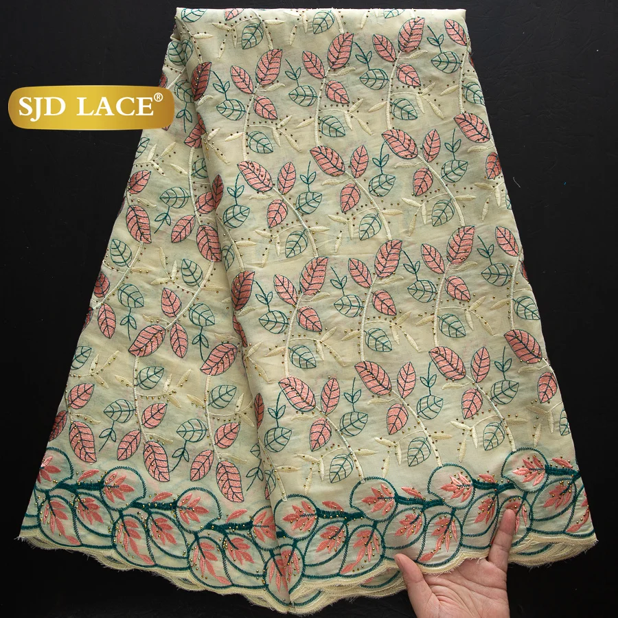 kf-S4bf1c6a58b834993935faa559b1d78fas SJD LACE Swiss Voile African Cotton Lace Fabric 2025 High Quality 5 Yards Nigerian Cotton Lace for Sewing Women Party Dress 4460 - Image 1
