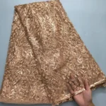 SJD LACE French Mesh Bridal Lace Fabric Beads African Sequins Lace 2025 Hot Sale Nigerian Beads For Women Wedding Dress Sew 3803