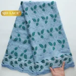 SJD LACE Swiss Voile African Cotton Lace Fabric 2025 High Quality 5 Yards Nigerian Cotton Lace for Sewing Women Party Dress 4460