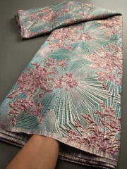 African Brocade Lace Fabrics High Quality 2025 Nigerian Jacquard Lace Fabric Sewing For Evening Prom Women Dresses 3466 - Image 3