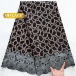 SJD LACE Swiss Voile African Cotton Lace Fabric 2025 High Quality 5 Yards Nigerian Cotton Lace for Sewing Women Party Dress 4460