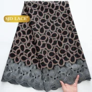 SJD LACE Swiss Voile African Cotton Lace Fabric 2025 High Quality 5 Yards Nigerian Cotton Lace for Sewing Women Party Dress 4460 - Image 7