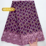 SJD LACE Swiss Voile African Cotton Lace Fabric 2025 High Quality 5 Yards Nigerian Cotton Lace for Sewing Women Party Dress 4460