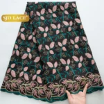 SJD LACE Swiss Voile African Cotton Lace Fabric 2025 High Quality 5 Yards Nigerian Cotton Lace for Sewing Women Party Dress 4460