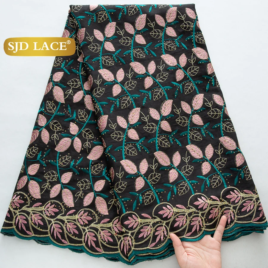 kf-S88b81c7337764648aefb92a9476ac7beT SJD LACE Swiss Voile African Cotton Lace Fabric 2025 High Quality 5 Yards Nigerian Cotton Lace for Sewing Women Party Dress 4460 - Image 1