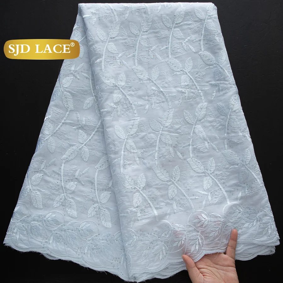 kf-Sb59f7207d6ab472e95fd762fcdaa6d4cZ SJD LACE Swiss Voile African Cotton Lace Fabric 2025 High Quality 5 Yards Nigerian Cotton Lace for Sewing Women Party Dress 4460 - Image 1