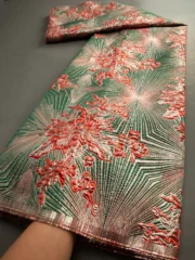 African Brocade Lace Fabrics High Quality 2025 Nigerian Jacquard Lace Fabric Sewing For Evening Prom Women Dresses 3466 - Image 5