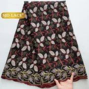 SJD LACE Swiss Voile African Cotton Lace Fabric 2025 High Quality 5 Yards Nigerian Cotton Lace for Sewing Women Party Dress 4460