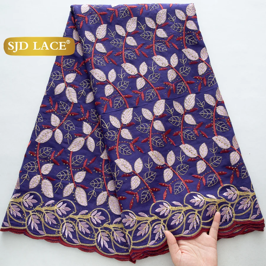 kf-Se32d4df969b24a55a1cb574548f4f2a08 SJD LACE Swiss Voile African Cotton Lace Fabric 2025 High Quality 5 Yards Nigerian Cotton Lace for Sewing Women Party Dress 4460 - Image 1